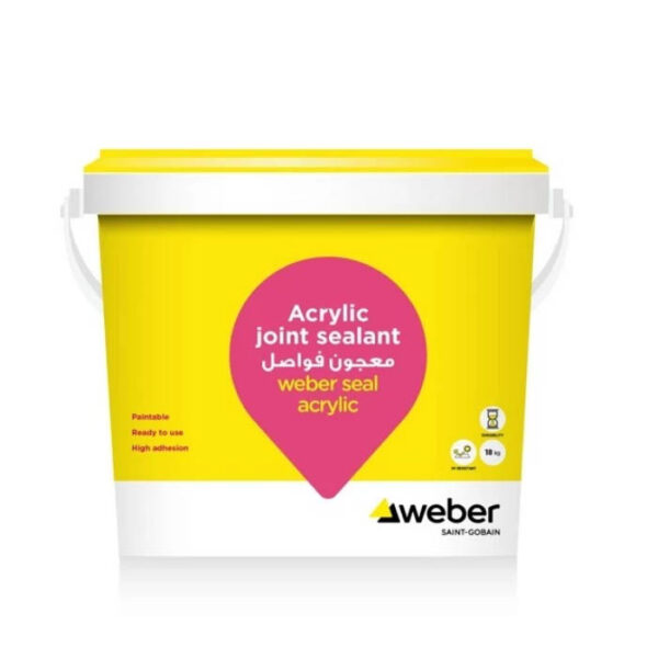 معجون فواصل weber seal acrylic، لون رمادي، عبوة 18 كجم | ويبر